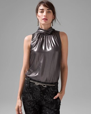 Sleeveless Tie-Back Shell