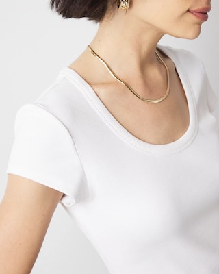 WHBMFORME™ Ribbed Stretch Scoop Neck Tee click to view larger image.