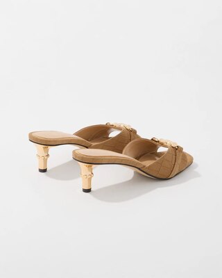 Croc Suede Heeled Sandal click to view larger image.