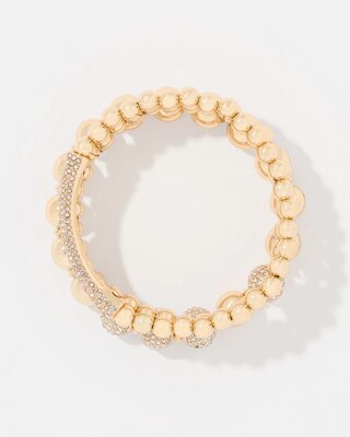 Pavé Spheres Set of Three Stretch Bracelets click to view larger image.