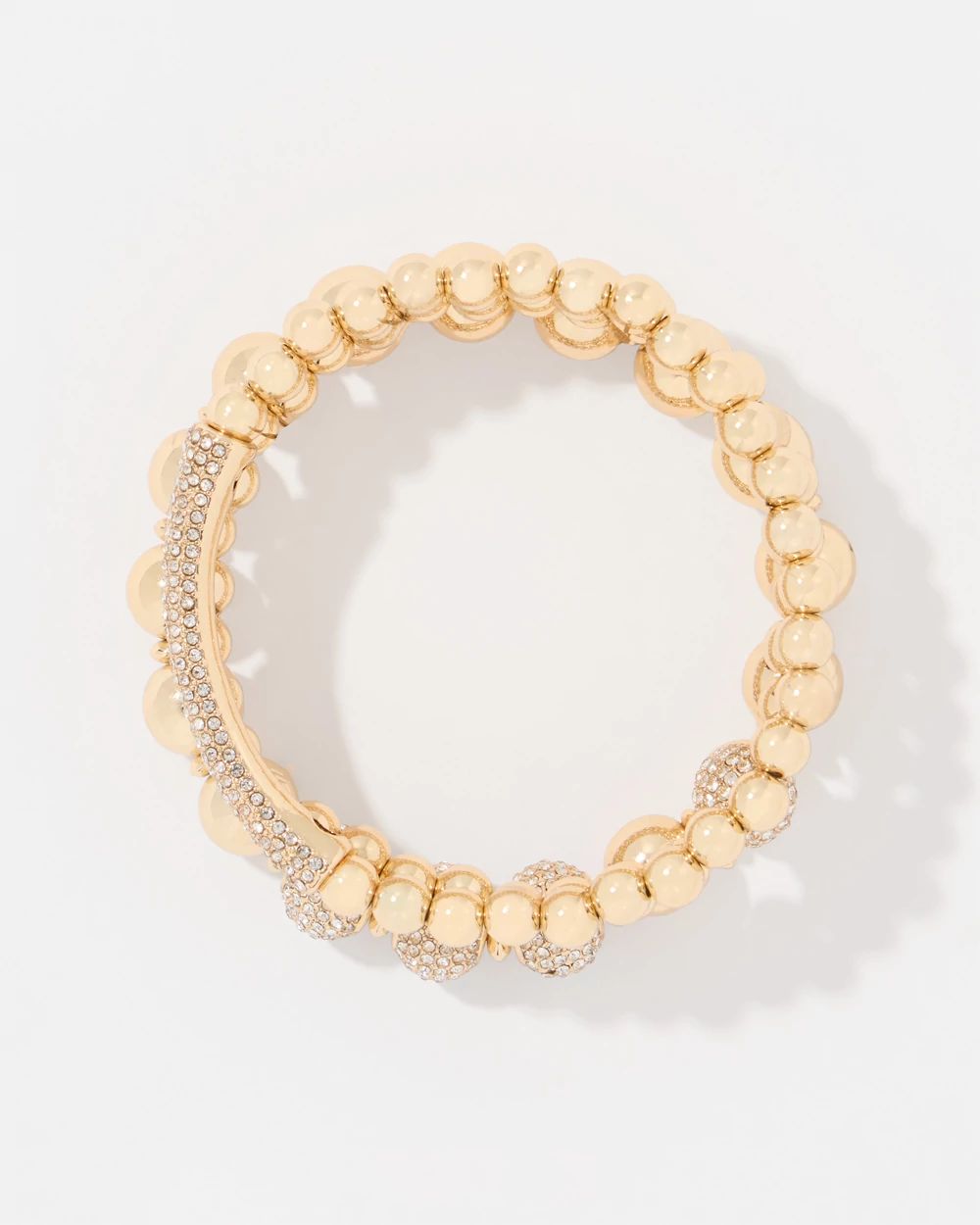 Pavé Spheres Set of Three Stretch Bracelets click to view larger image.