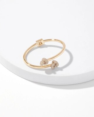 Gold + Pavé Knot Hinge Bracelet