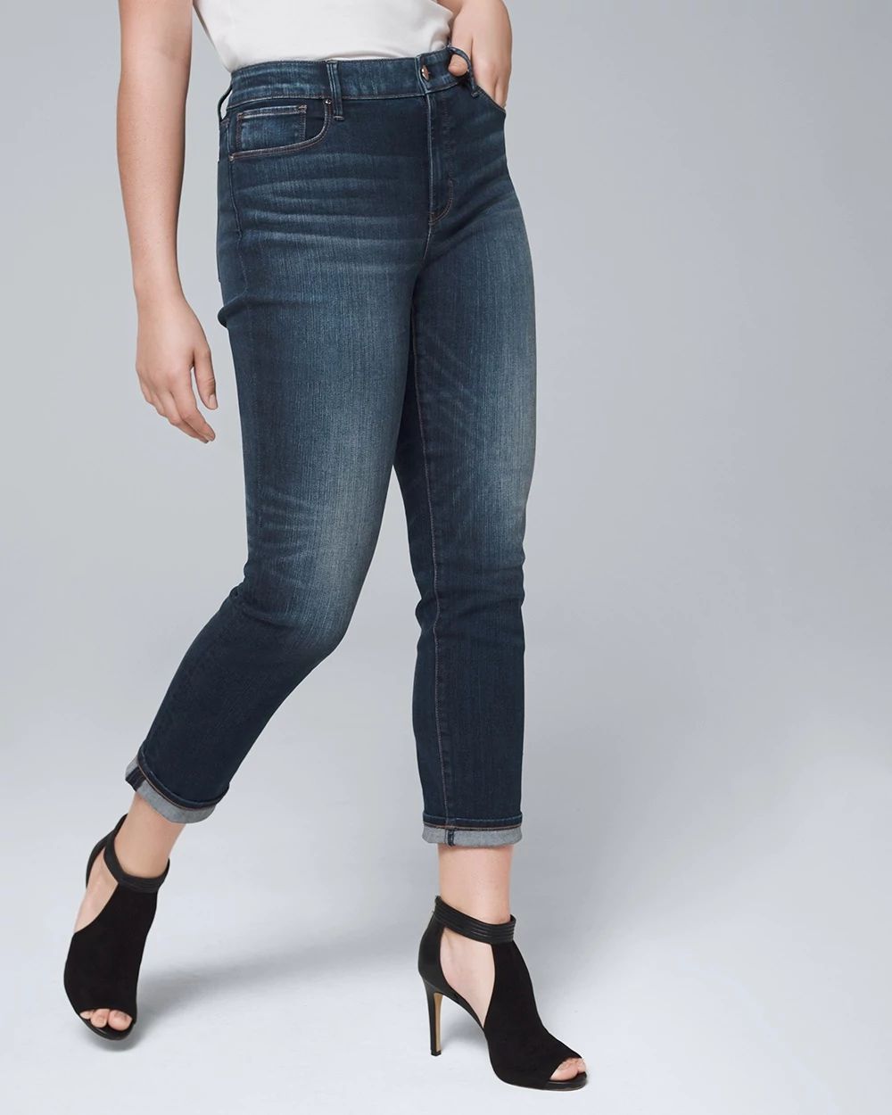 Curvy-Fit Mid-Rise Essential Slim Ankle Jeans