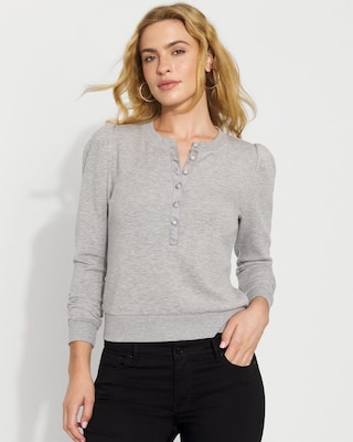 Puff Sleeve Henley Top