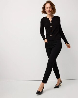 Bow Detail Textured Knit Pullover click to view larger image.