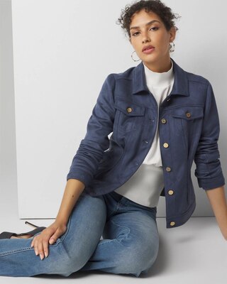 Faux Suede Flirty Jacket click to view larger image.