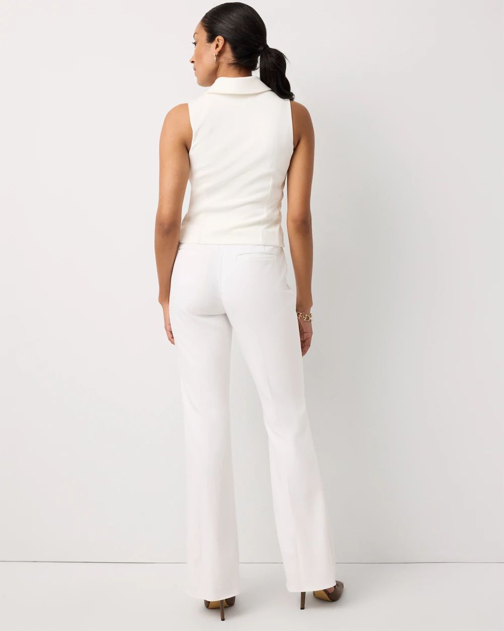 Petite Knit Crepe Pull-On Piper Flare