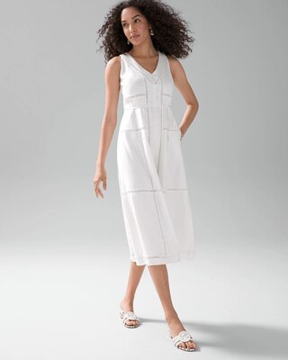 White Linen Midi Dress