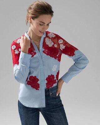 Lace Applique Shirt