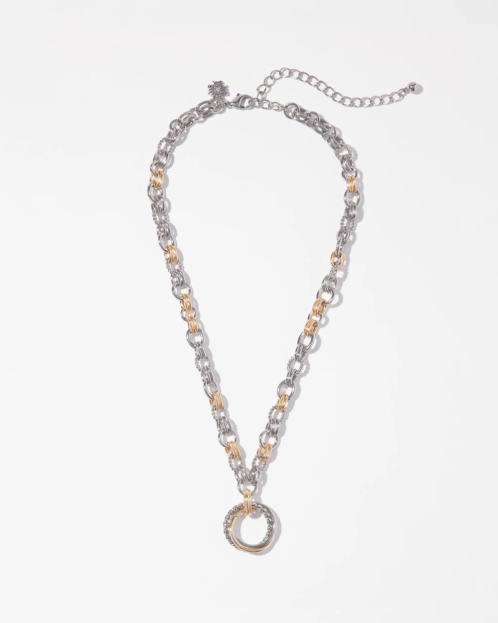 Mixed Metal Rope Chain Necklace