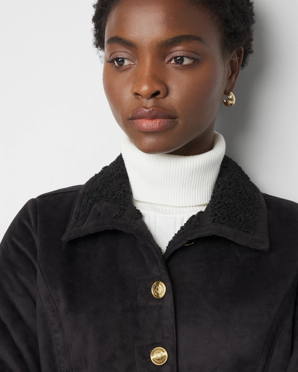 Faux Suede Shearling Jacket