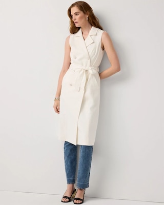 Sequin Pinstripe Trench Vest click to view larger image.