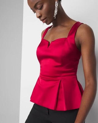Satin Pleated Peplum Bustier click to view larger image.