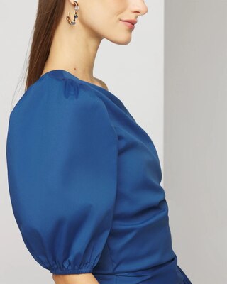 One Shoulder Poplin Blouse