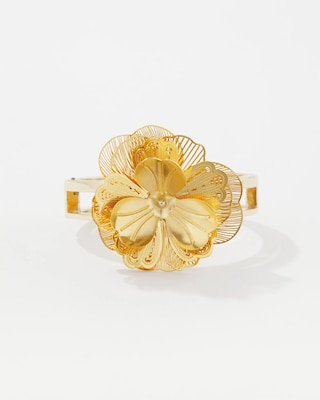 3D Floral Hinge Bracelet click to view larger image.