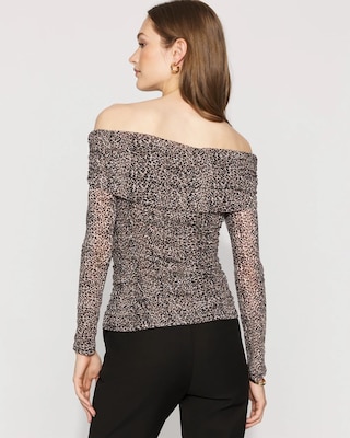 Off-The-Shoulder Mesh Top click to view larger image.