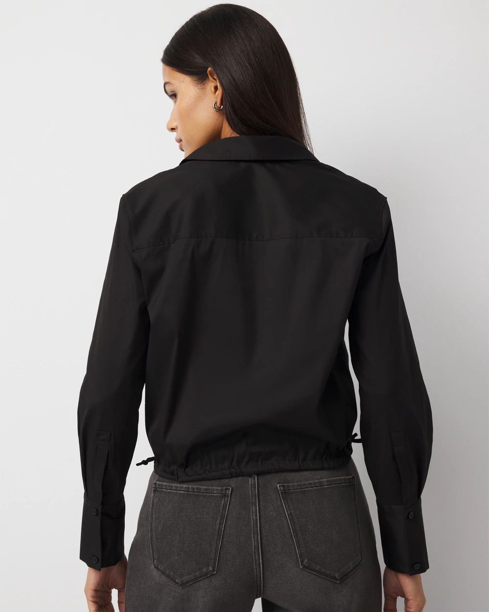 Drawstring Poplin Shirt click to view larger image.