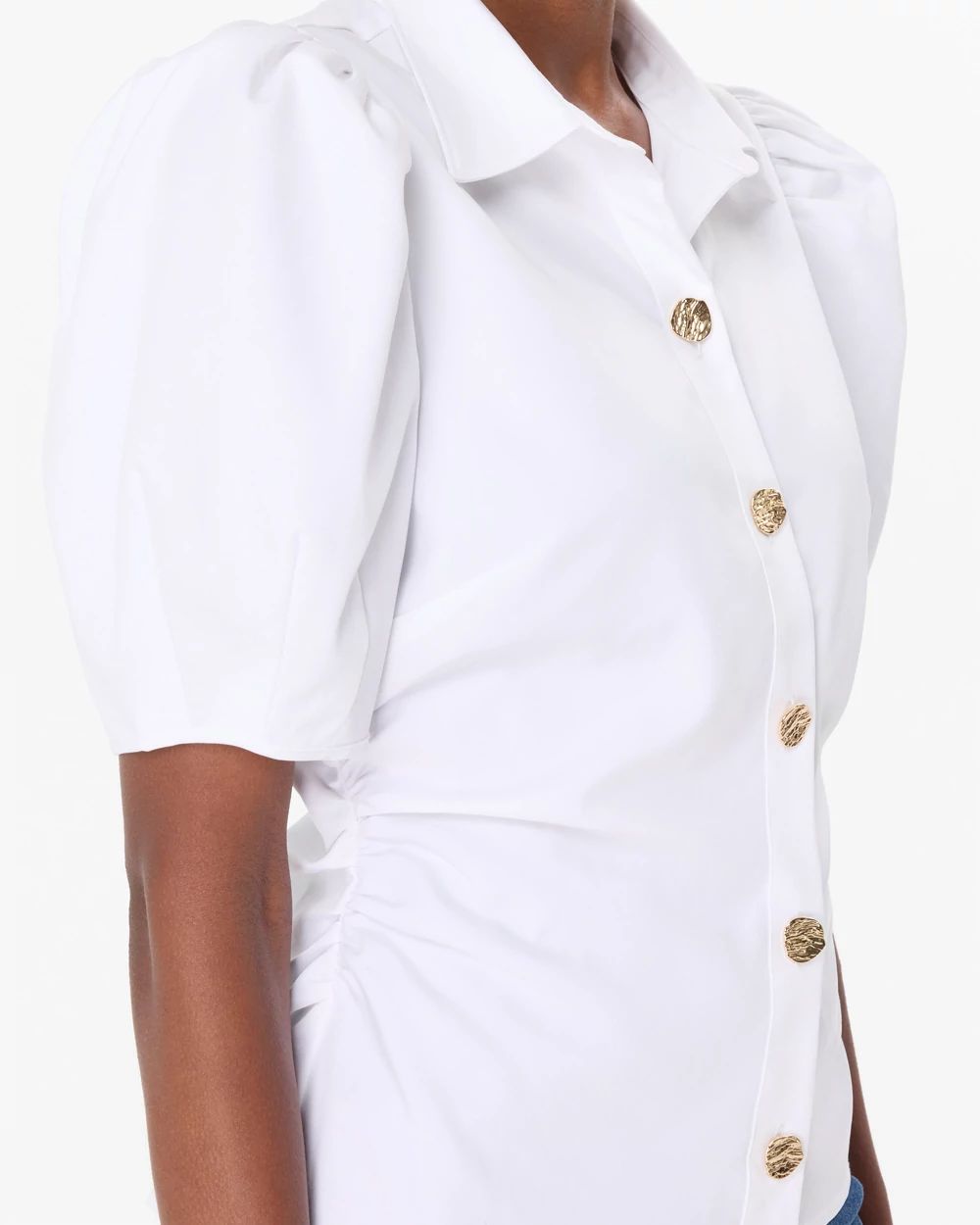 Puff Sleeve Twill Shirt click to view larger image.