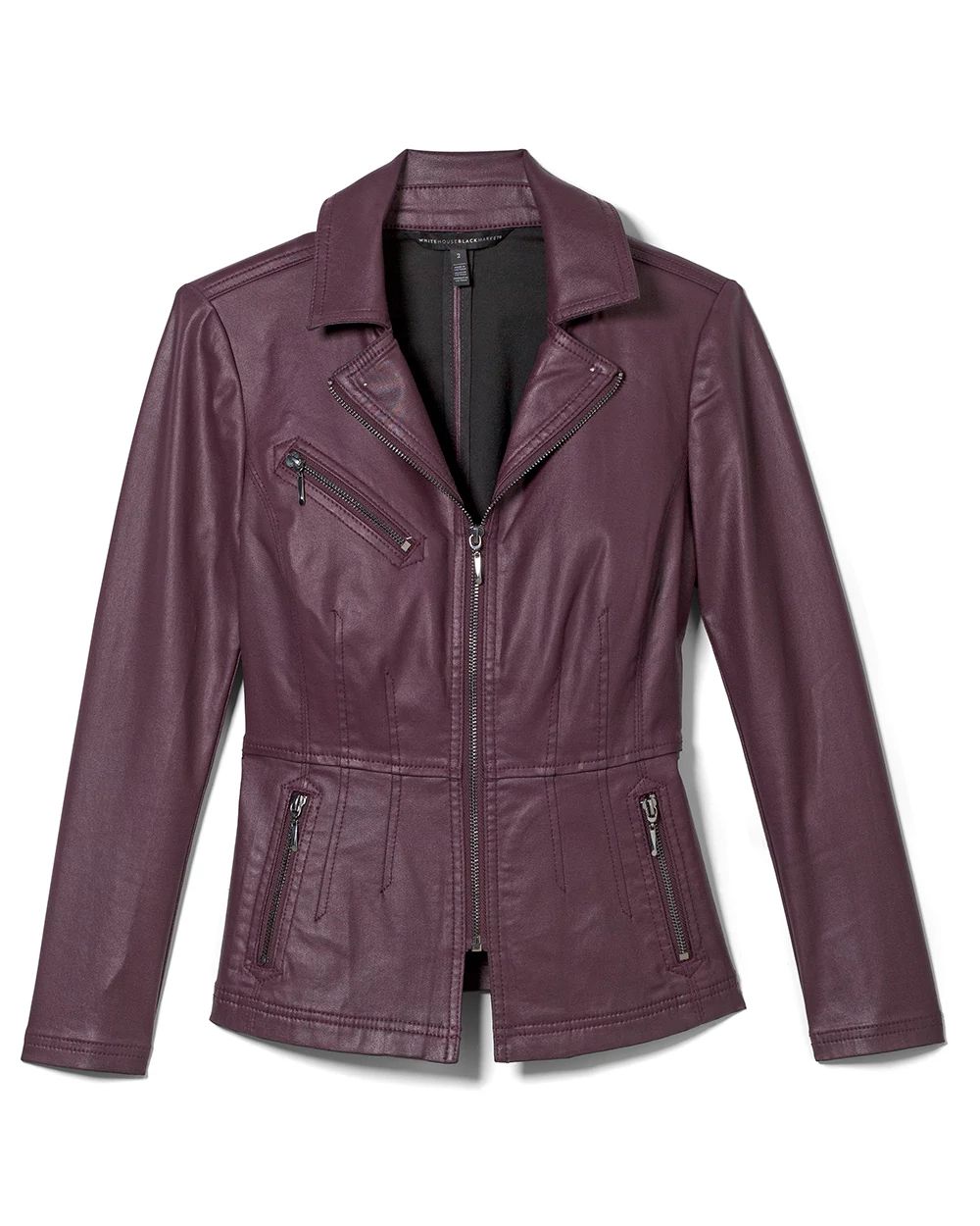 Coated Denim Moto Jacket