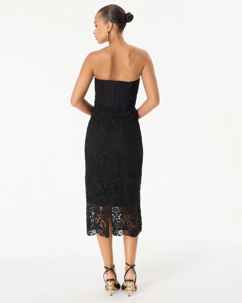 Strapless Lace Midi Dress click to view larger image.
