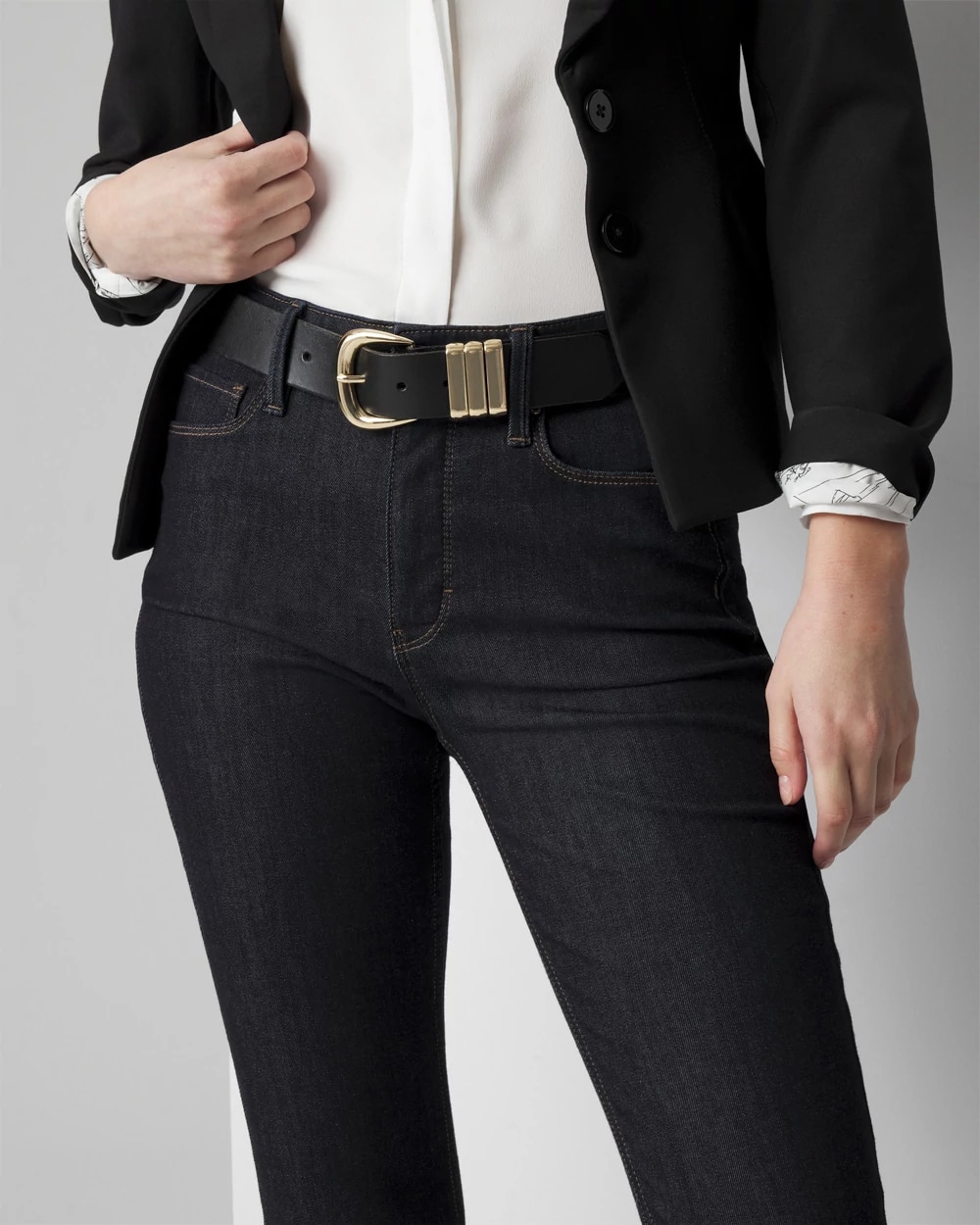 Leather Three-Ring Belt