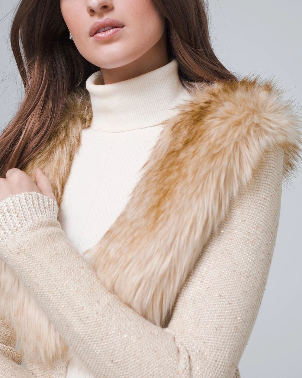 Sequin Duster with Removable Faux Fur
