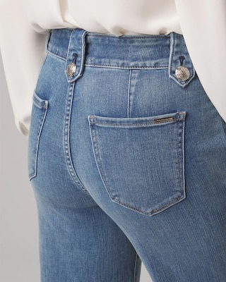 High Rise Every Day Soft Novelty Button Wide Leg Jean click to view larger image.