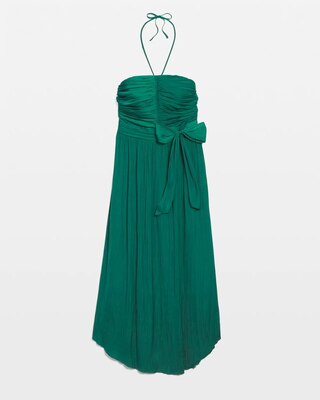Strapless Pleated Tie-Waist Dress click to view larger image.