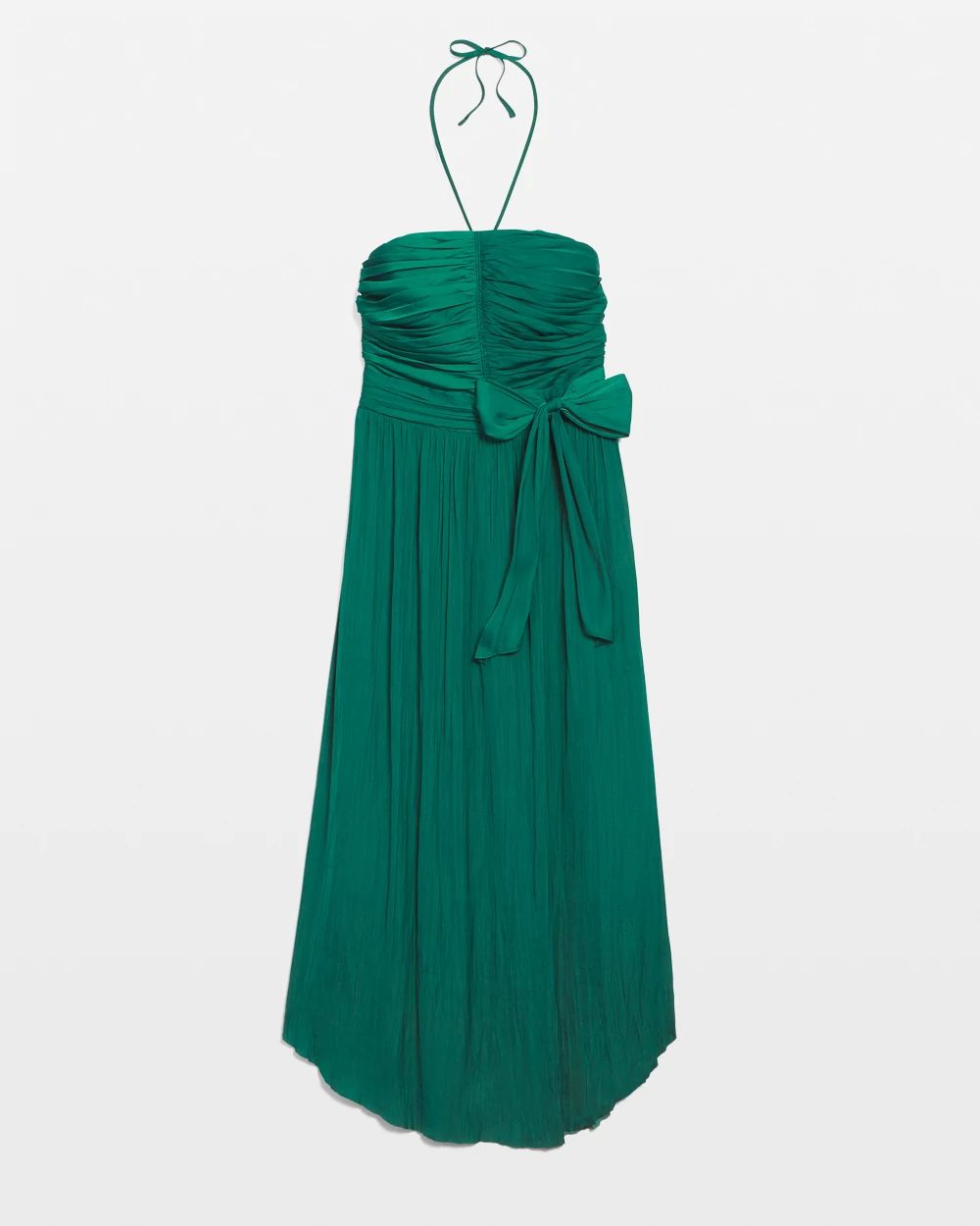 Strapless Pleated Tie-Waist Dress click to view larger image.