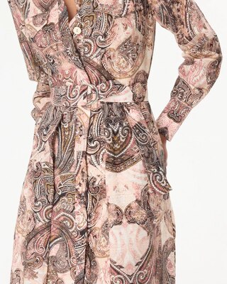 Petite Belted Button Front Shirt Dress click to view larger image.