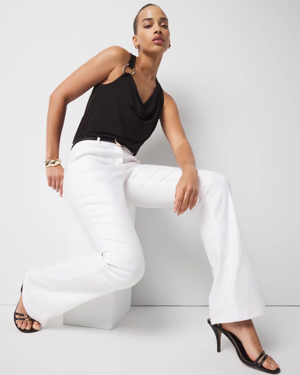 Hardware Detail Cowl Neck Jersey Tank click to view larger image.