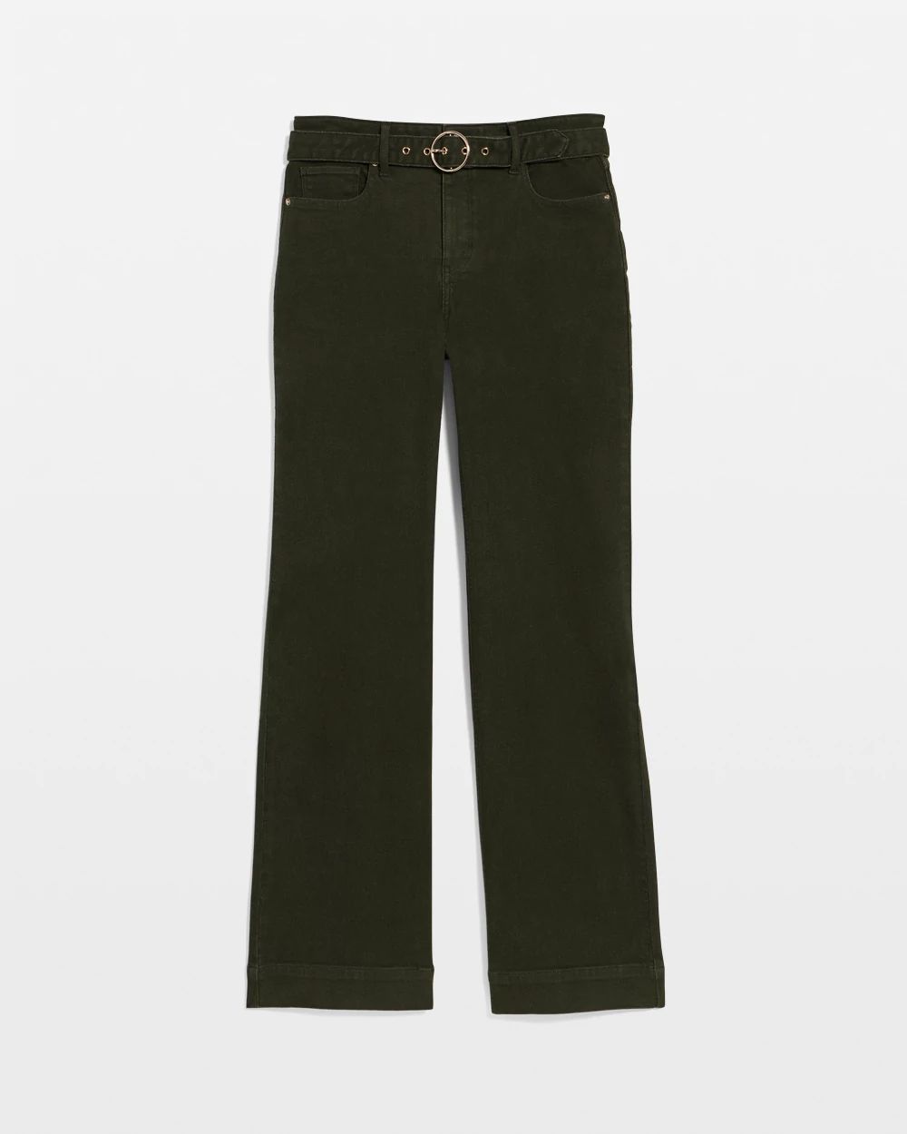 Belted High-Rise Wide Leg Trouser Jeans click to view larger image.