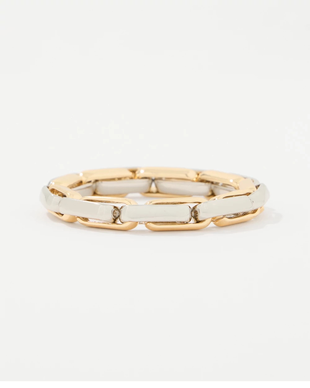 Mixed Metal Links Stretch Bracelet