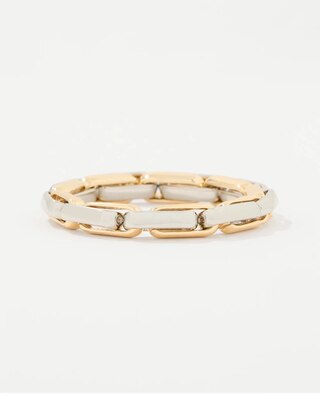 Mixed Metal Links Stretch Bracelet click to view larger image.