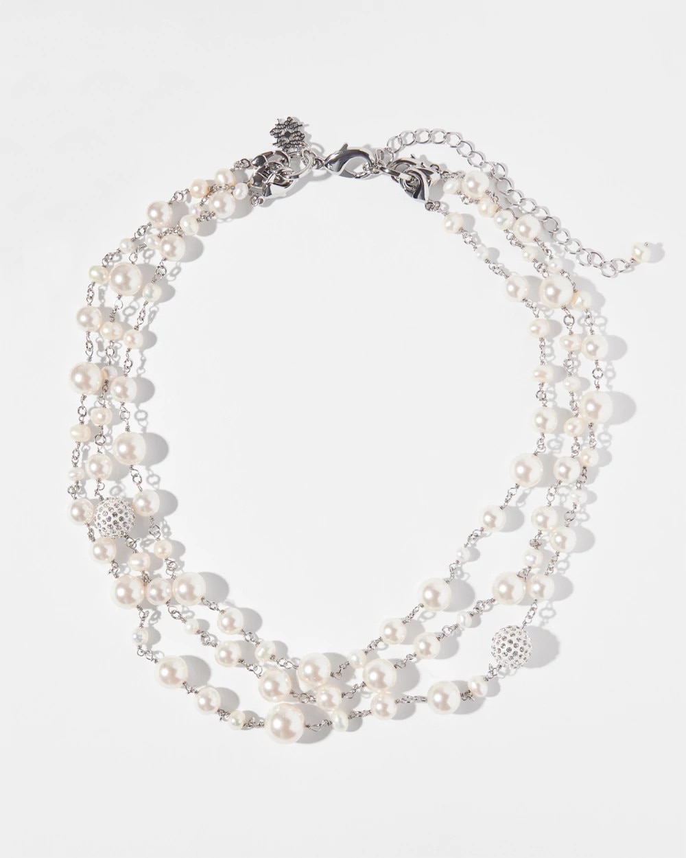 Multi-strand Rubber Statement Necklace with Baroque Pearls - Nyet Jewelry