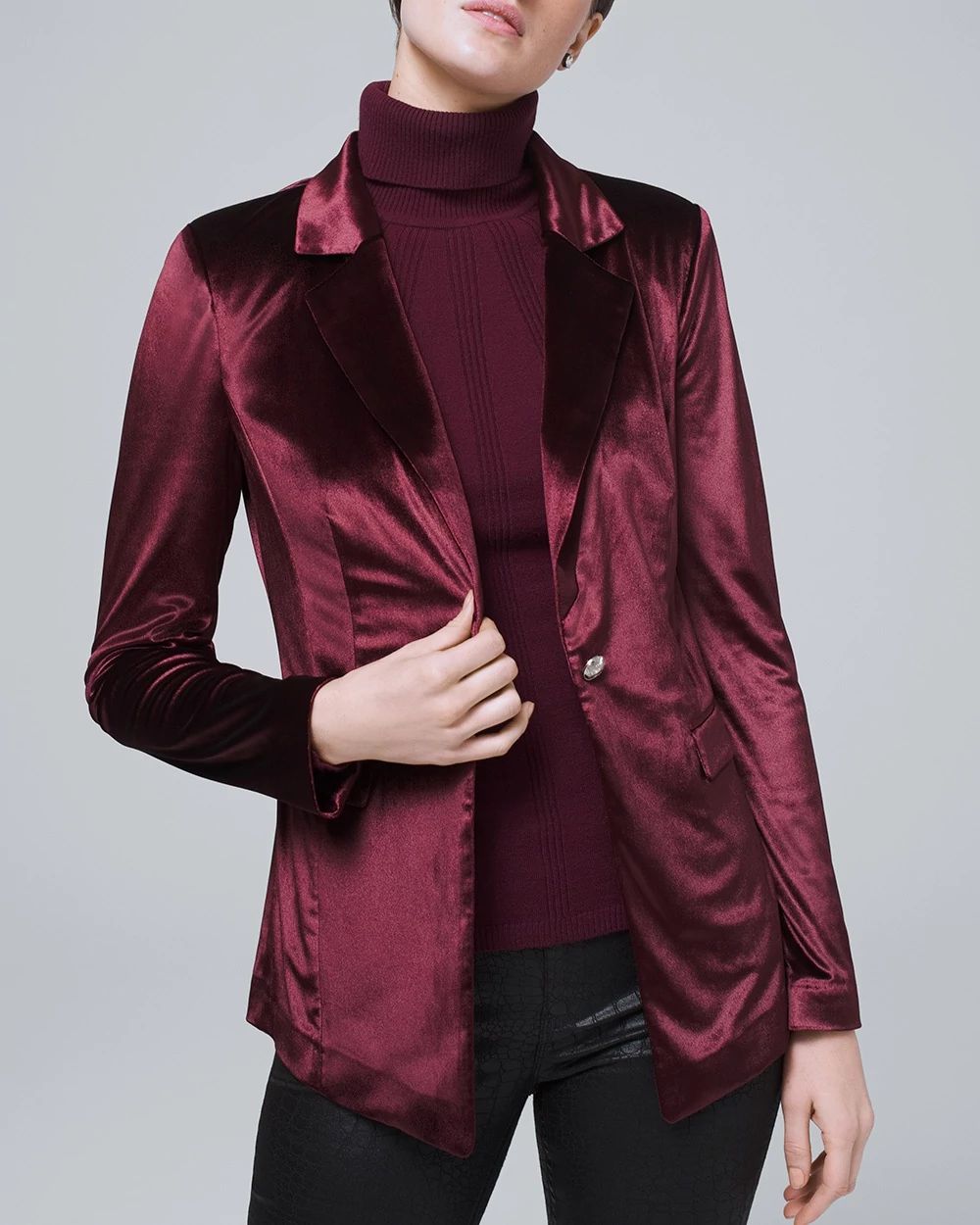 Velvet Long-Line Blazer