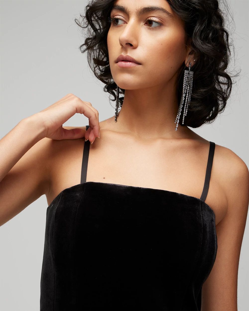 Petite Strapless Velvet Mini Dress
