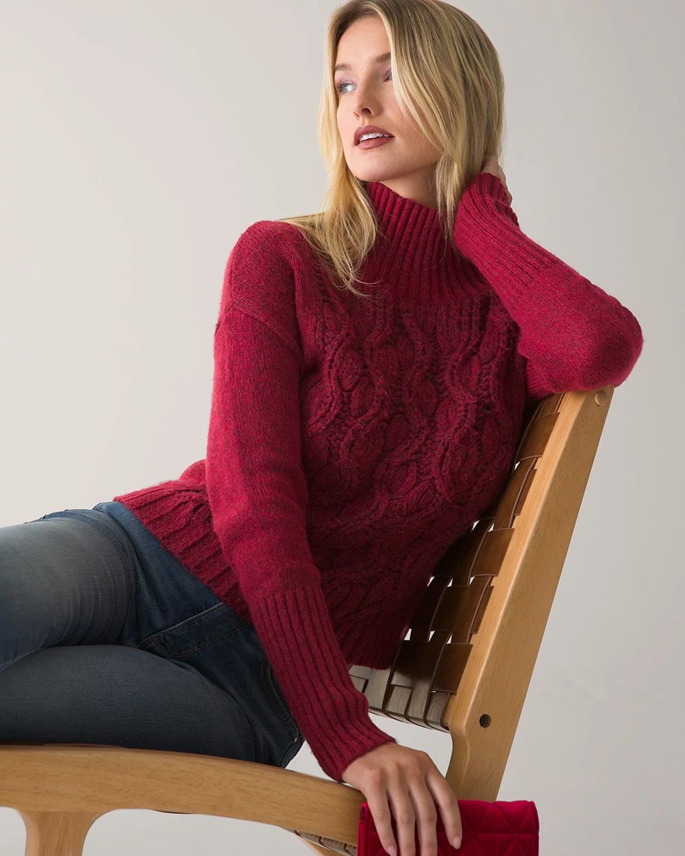 Cable Knit Turtleneck Sweater
