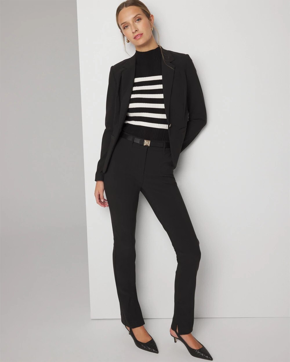 Slim Scuba Pants with Ankle Slits