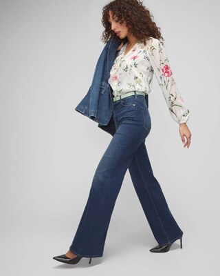 Long Sleeve Ruffle Front Blouse