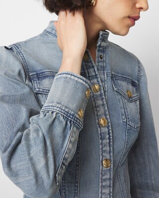 Long Sleeve Denim Shirt Dress click to view larger image.