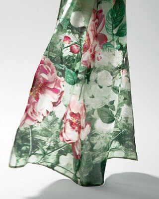 Floral Oblong Silk Scarf click to view larger image.