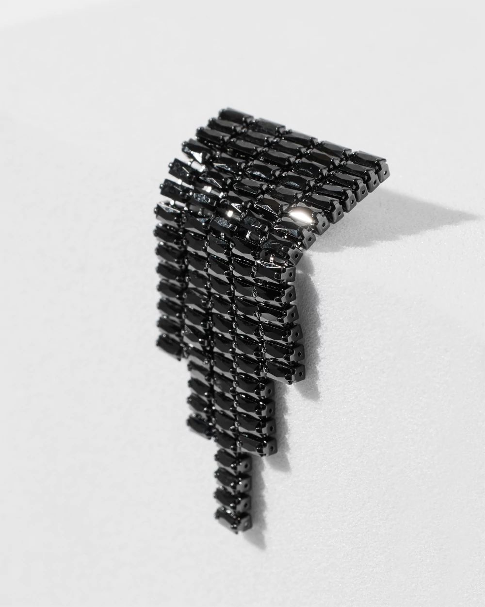Hematite Jet Short Fringe Earrings click to view larger image.