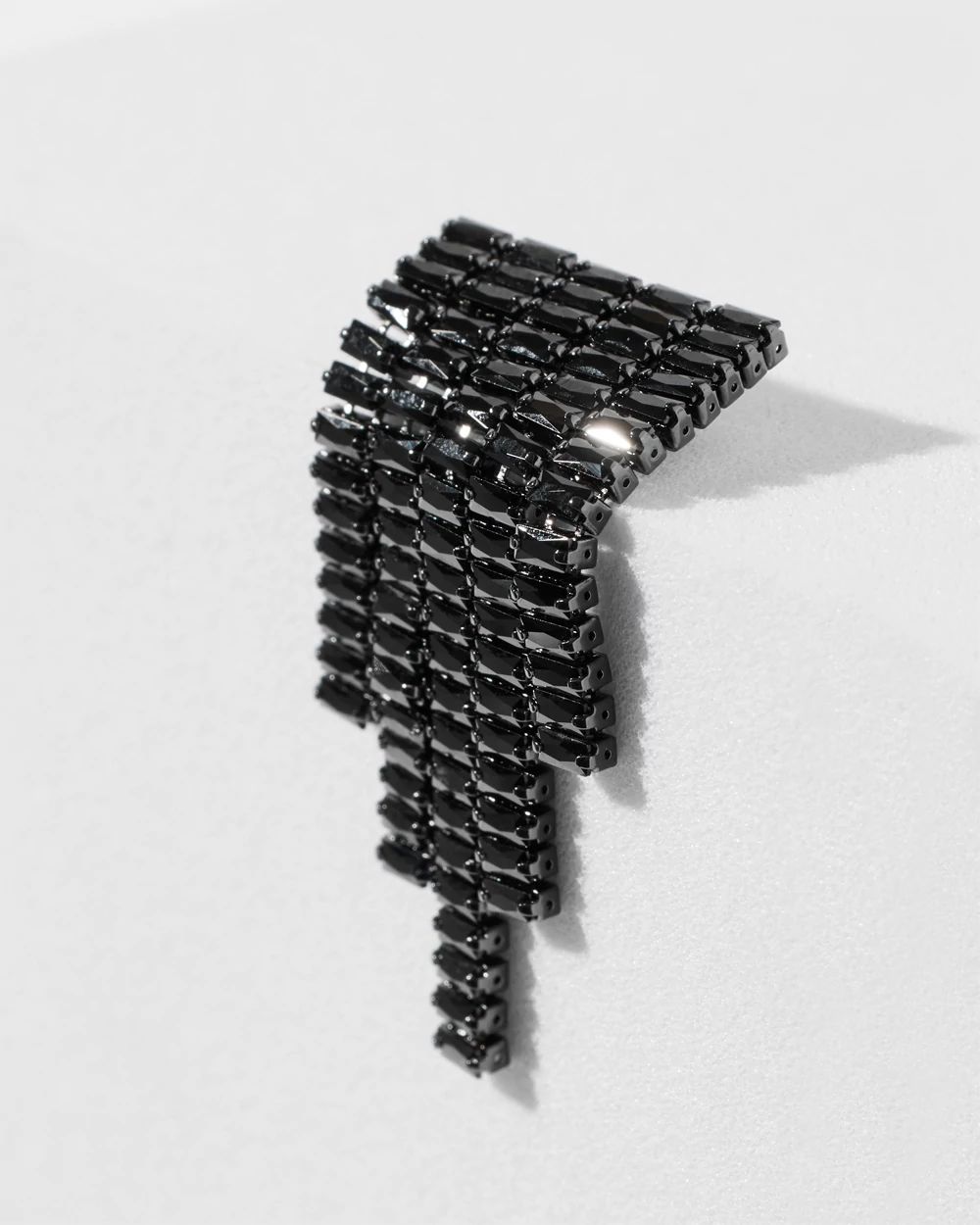 Hematite Jet Short Fringe Earrings