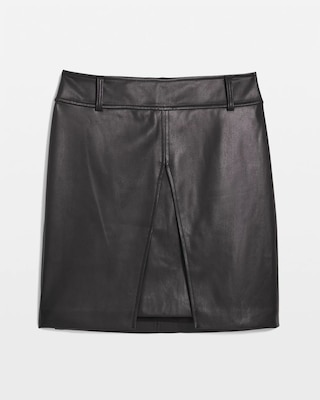 Tailored Faux Leather Skirt click to view larger image.