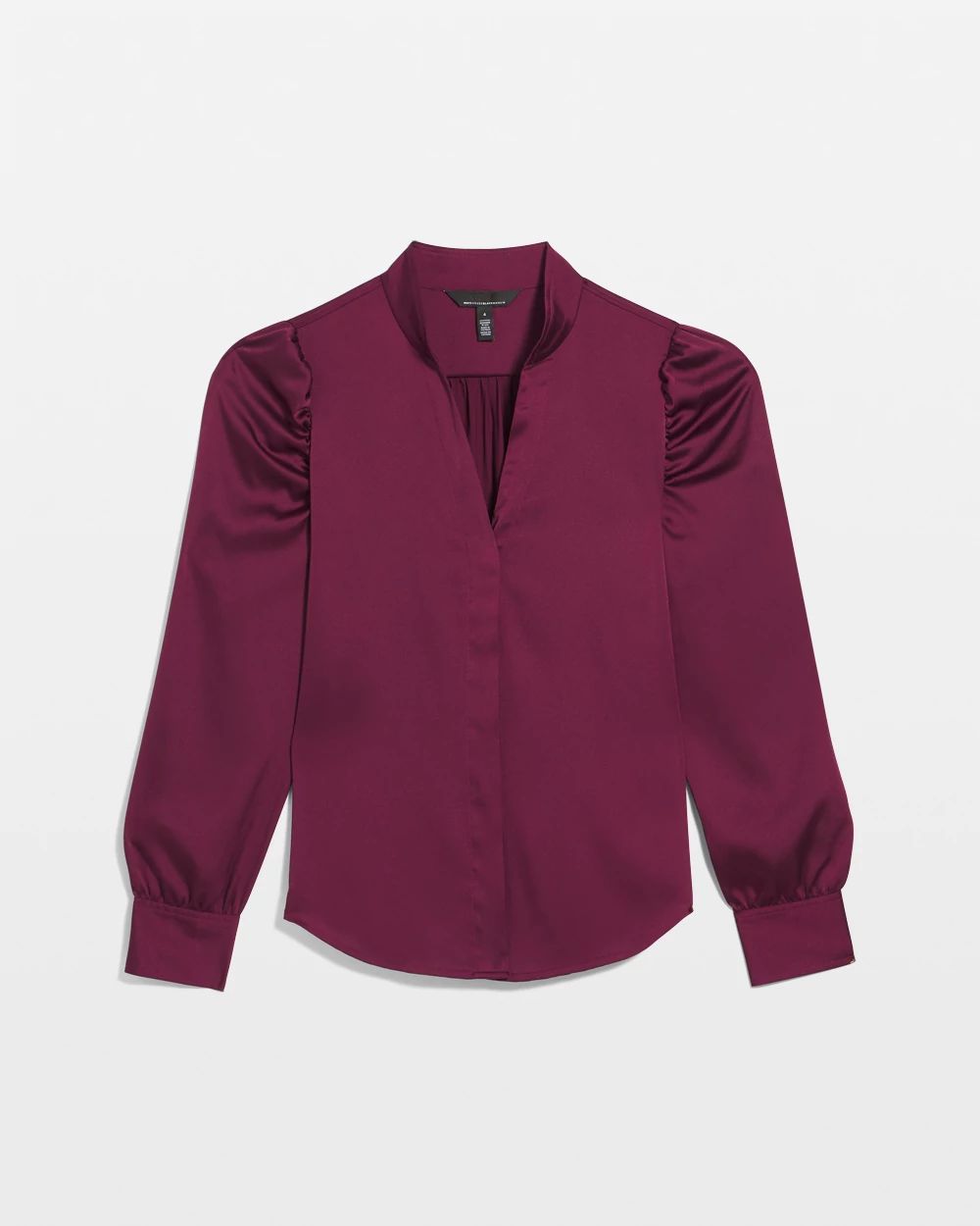 Y-Neck Ruched Shoulder Shirt