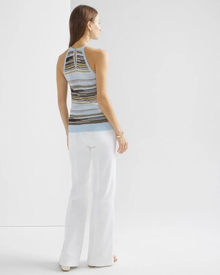 Striped Halter Sweater Tank