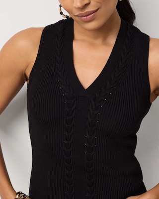 V-neck Knit Tank click to view larger image.