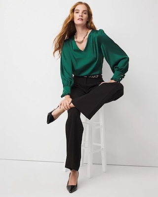 Satin Drama Sleeve Blouse click to view larger image.