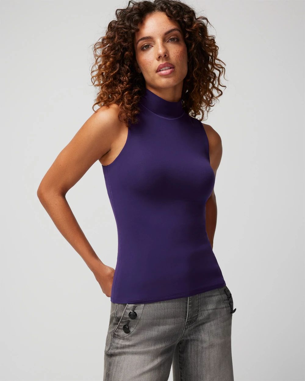 WHBM FORME™ All Ways Stretch Mock Neck Tank